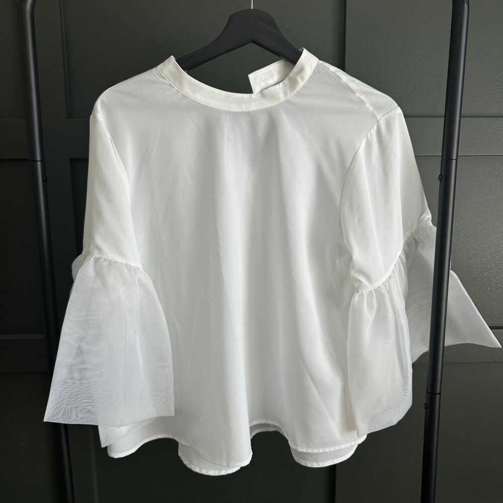 Feminine and Flirty Bell Sleeve Blouse